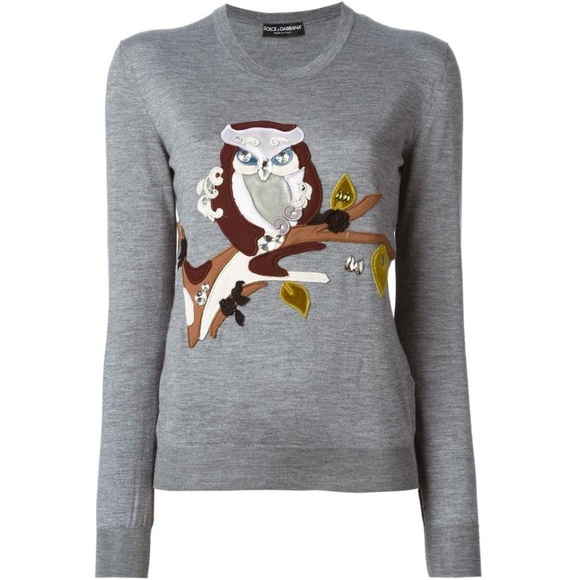 Dolce & Gabbana Owl Appliqué Crystal Studded Sweat - Picture 4 of 6